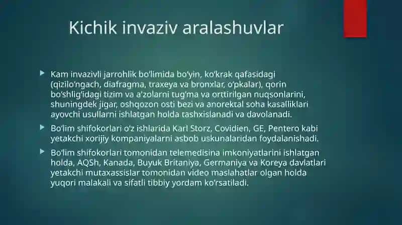 Xirurgiyadaki chikin vazivaralash uvlari 2