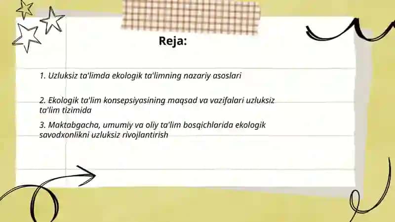 Uzluksiz talimda ekalogik talim konsepsiyasi 2
