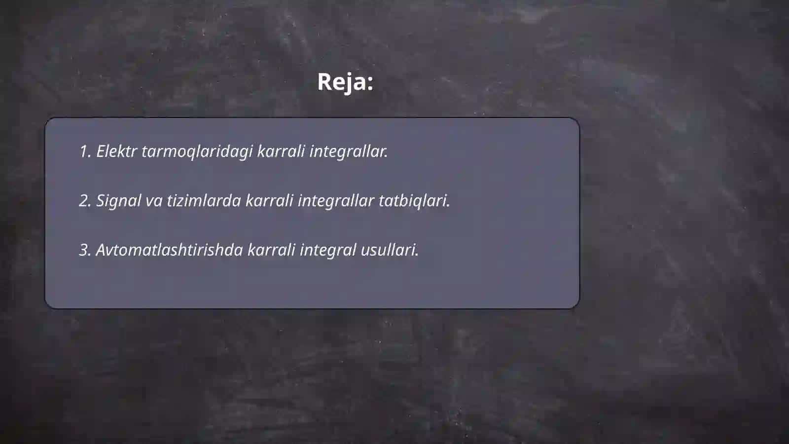 Karrali integrallarni injenerlik sohasidagi tatbiqlari 2