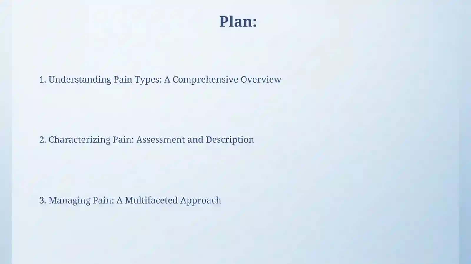 Presentation on Pain Classification 2