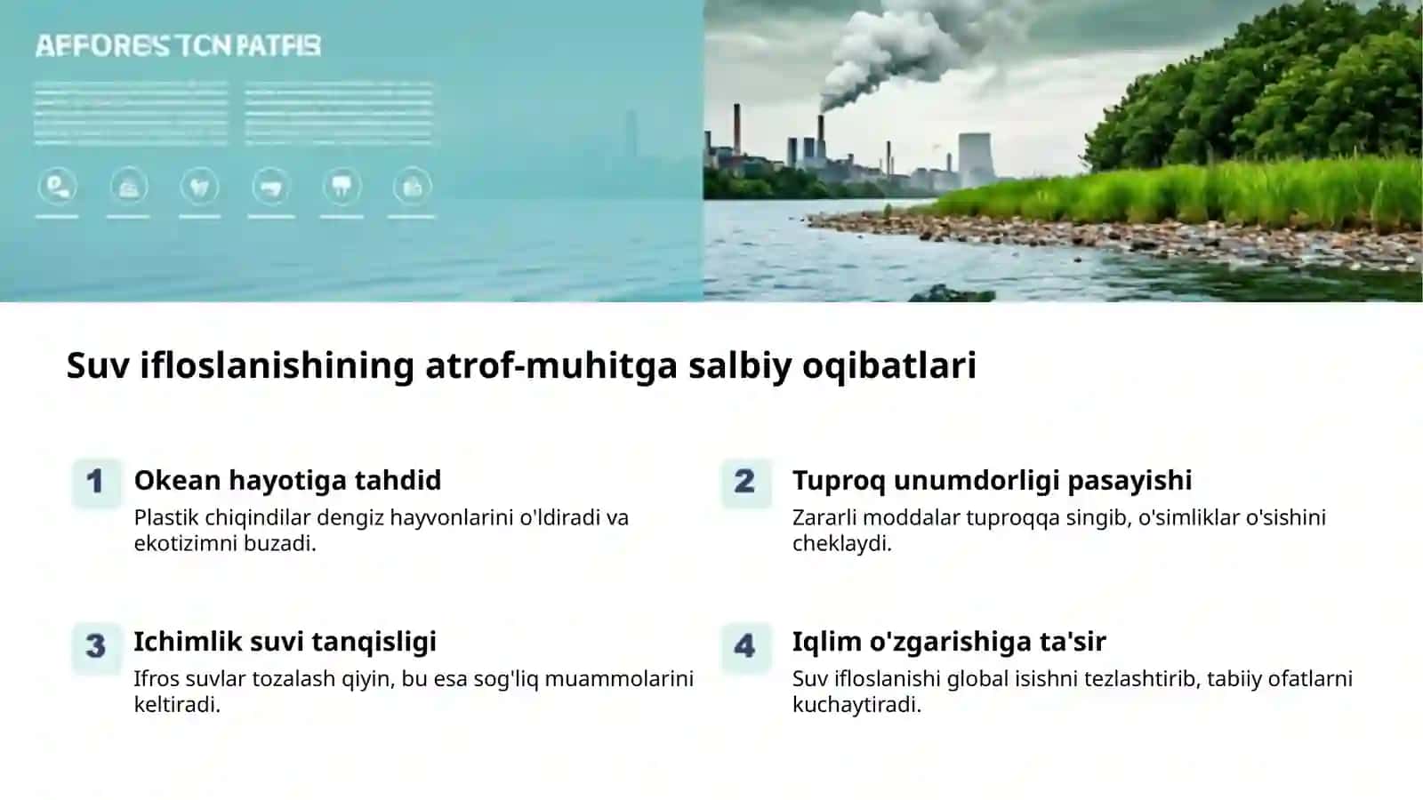 Suvni himoya qilish va tozalash 2