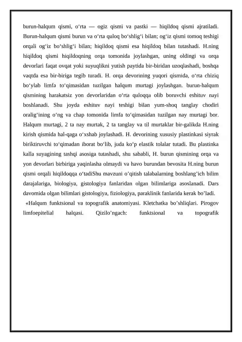 Halqumning funktsional va topografik anatomiyasi 2
