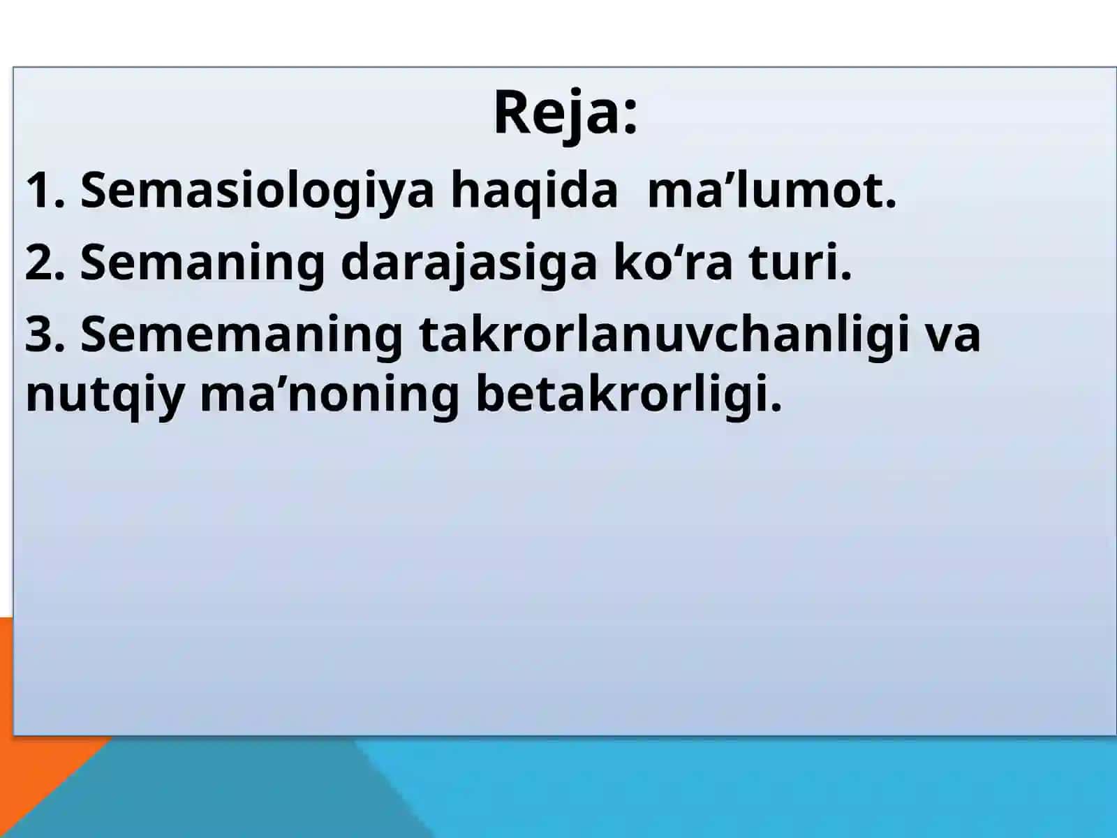 O‘bek tili semasialogiyasi 2