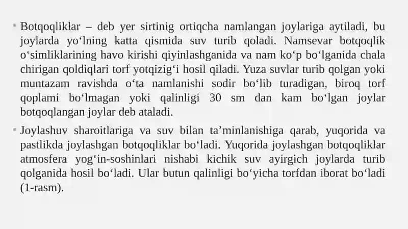 Yo‘llarni botqoqlangan hududlarda loyihalash. (taqdimot (slayd)). 2