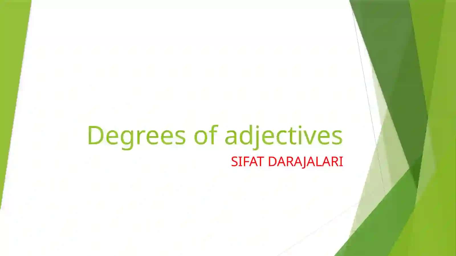 INGLIZ TILIFanidantayyorlaganslayti.THEME:Sifatdarajalari 2