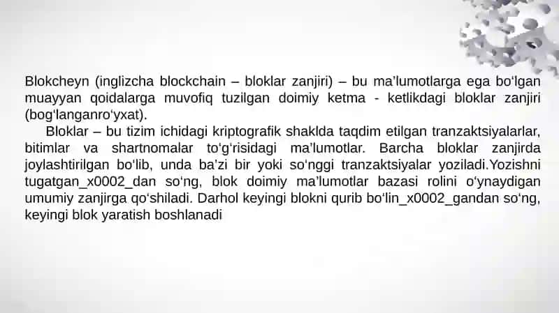 Blokcheyn texnologiyasini asosiy tushunchalar 2