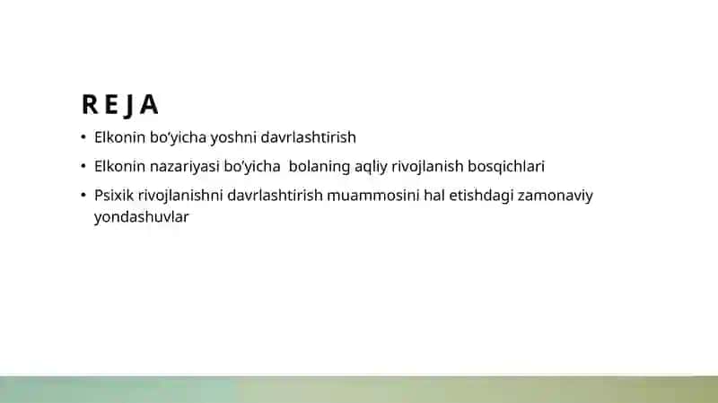 D.B Elkonin bo’yicha davirlashtirish muammosi 2