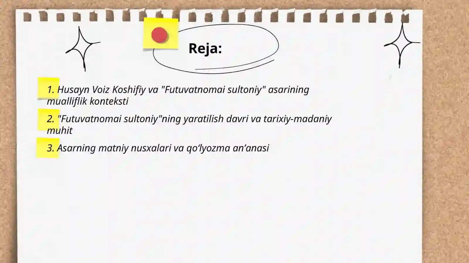 Husayn Voiz Koshifiyning "Futuvatnomai sultoniy" asari 2