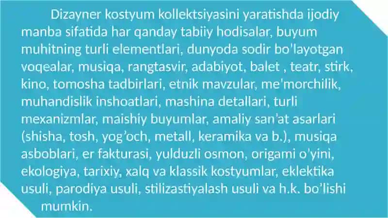 Kostyum dizaynida ijodiy manbalar va evristik usullar 2