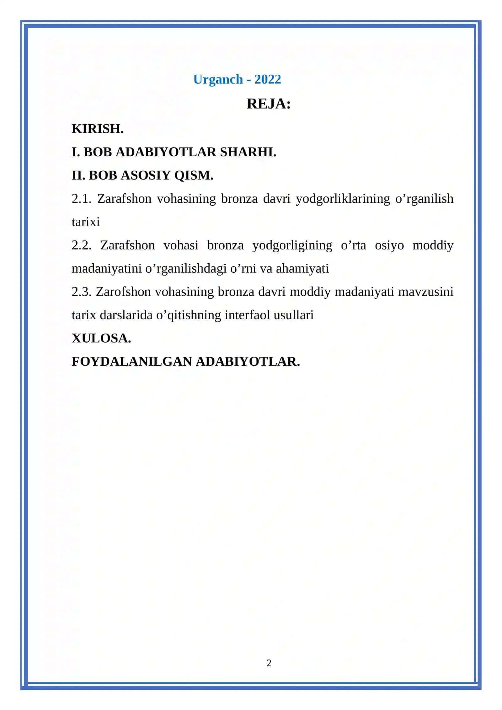 Zarafshon vohasining bronza davri yodgorliklari 2