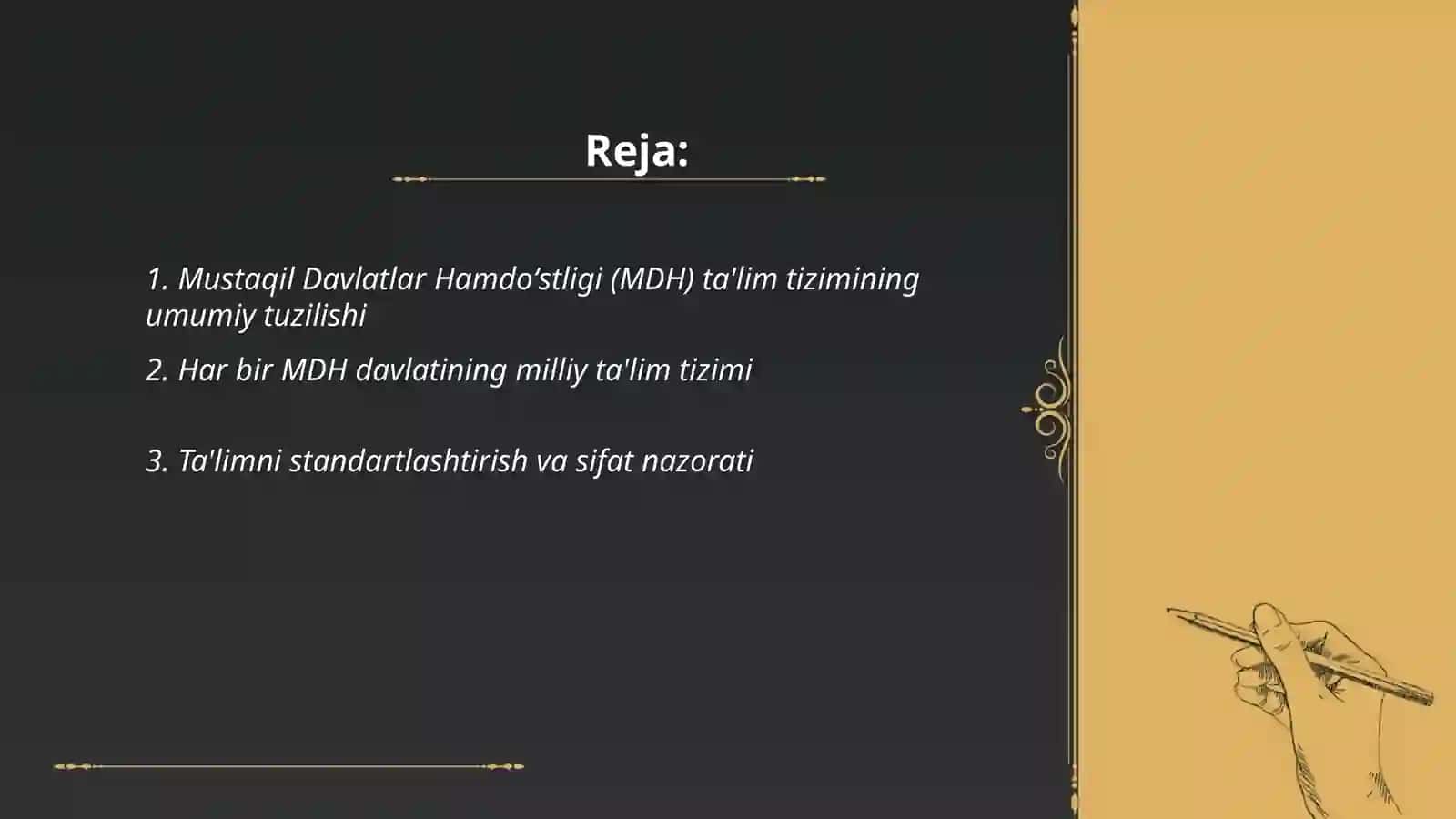 Mustaqil davlatlar hamdoʻstligi davlatining ta'lim tizimi va oʻziga xosligi 2