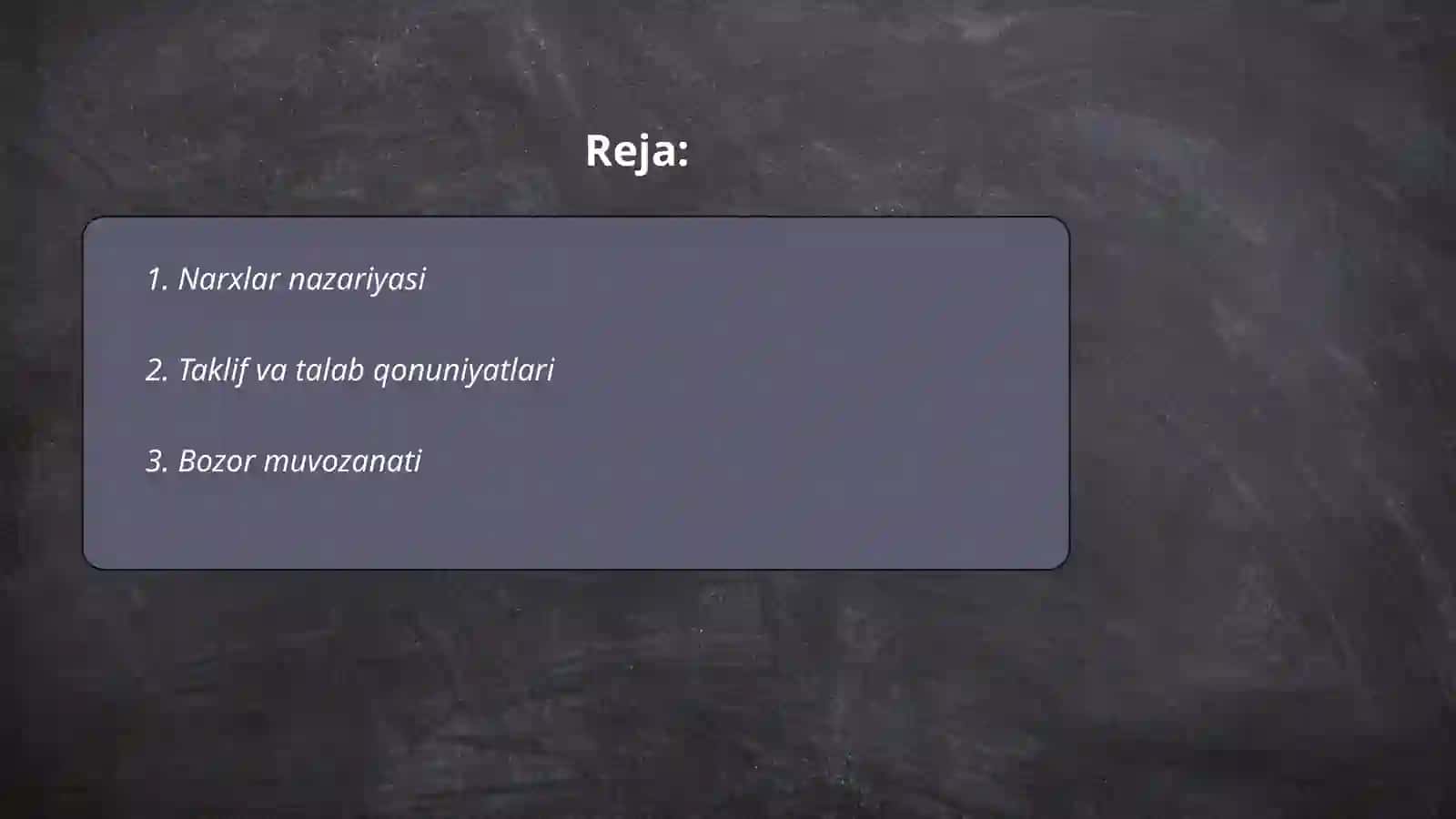 Iqtisodiyotda narx va uning shakllanishi 2