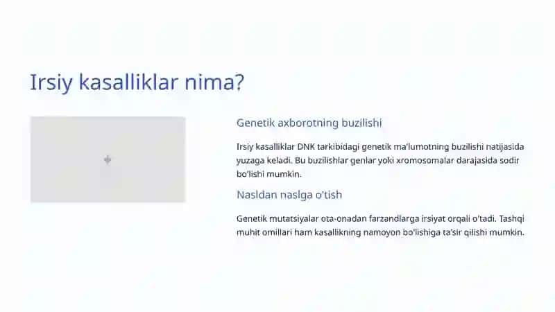 Genetik kasalliklar: Irsiyat va sog'liq 2
