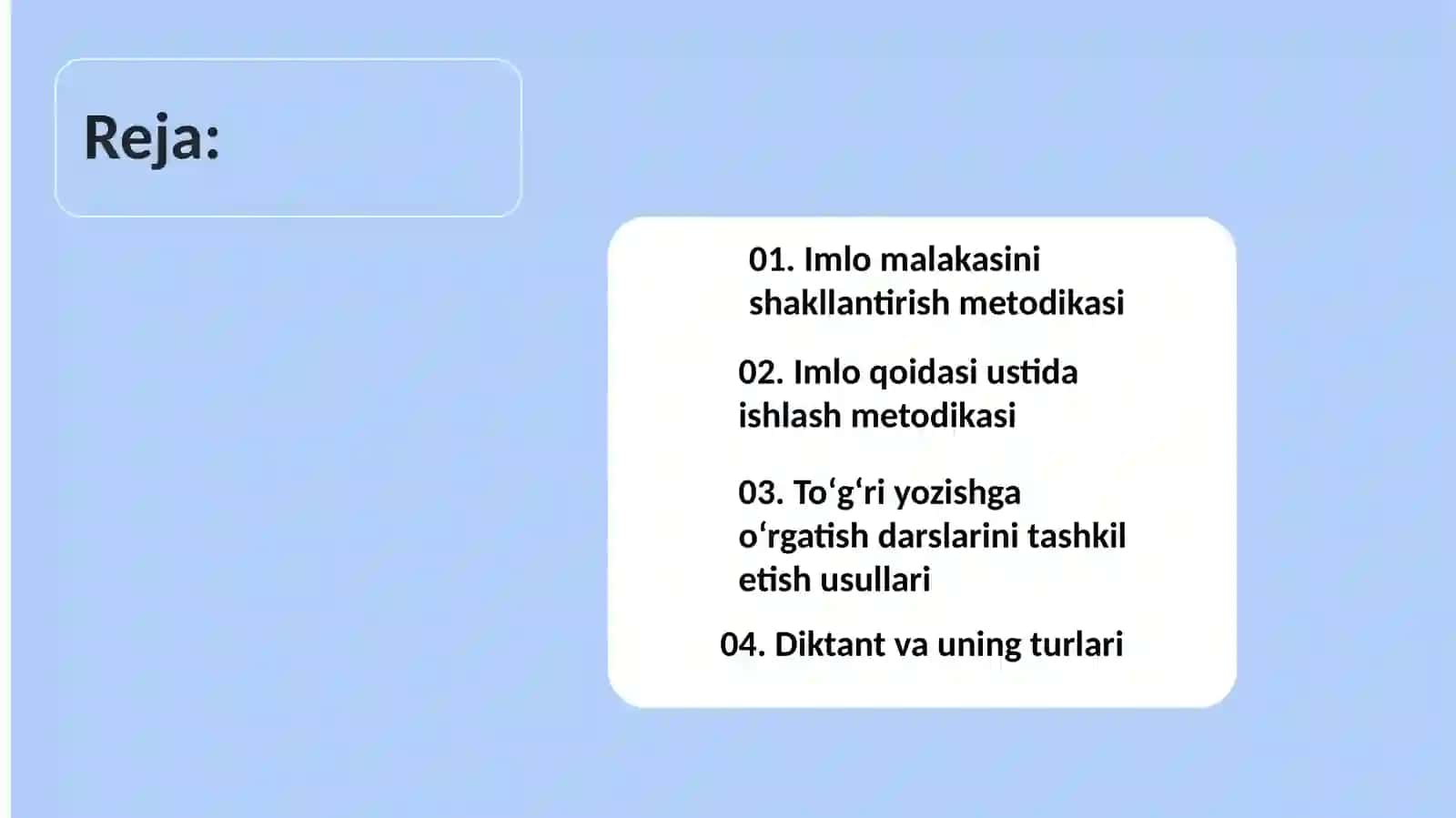 Imlo savodxonligi, to’g’ri yozish qoidalari metodologiyasi. Boshlang’ich sinflarda to’g’ri yozishga o’rgatish darslarini tashkil etish usullari 2