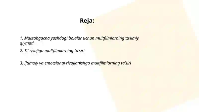 Maktabgacha yoshdagi bolalar uchun multfilmlar 2