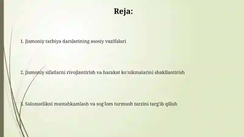 Jismoniy tarbiya darslarining vazifalari 2
