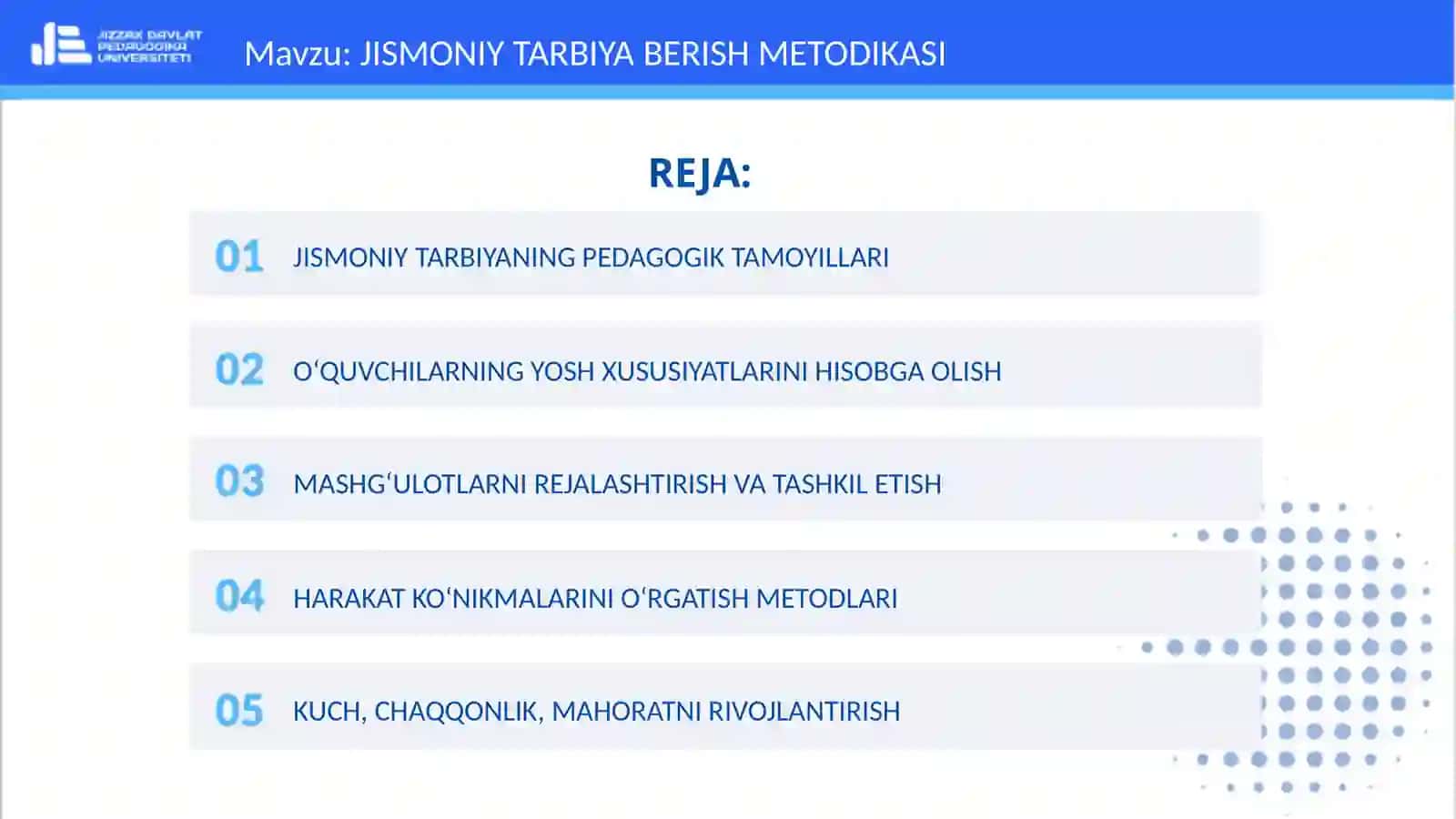 JISMONIY TARBIYA BERISH METODIKASI 2