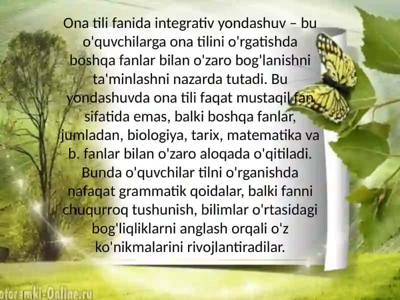 Ona tili fanida Integrativ Yondashuv 2