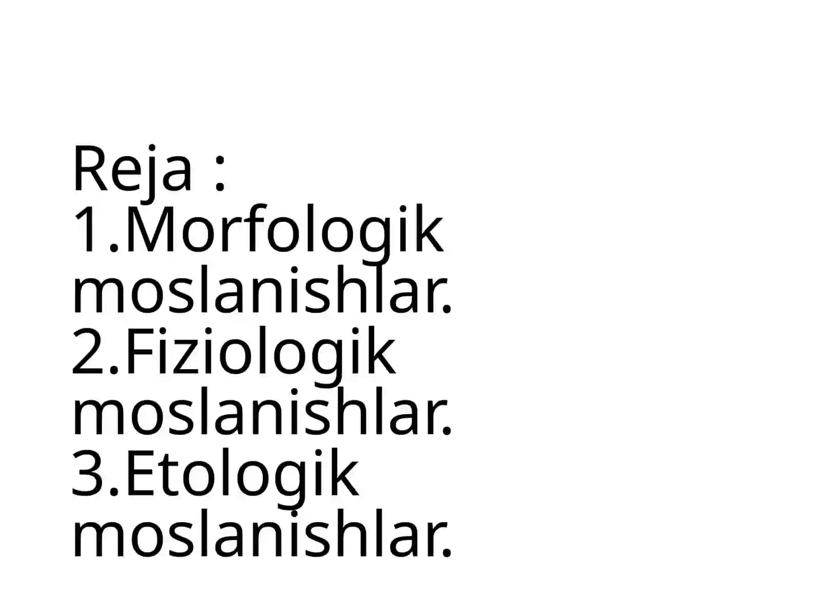 Hayvonlarning moslanishi 2