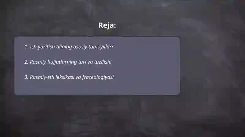 Ish yuritish tili va uslubi 2