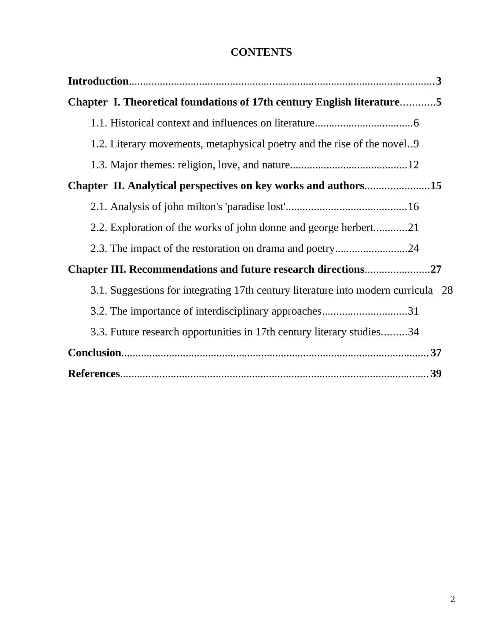 English literature of the 17th century 2