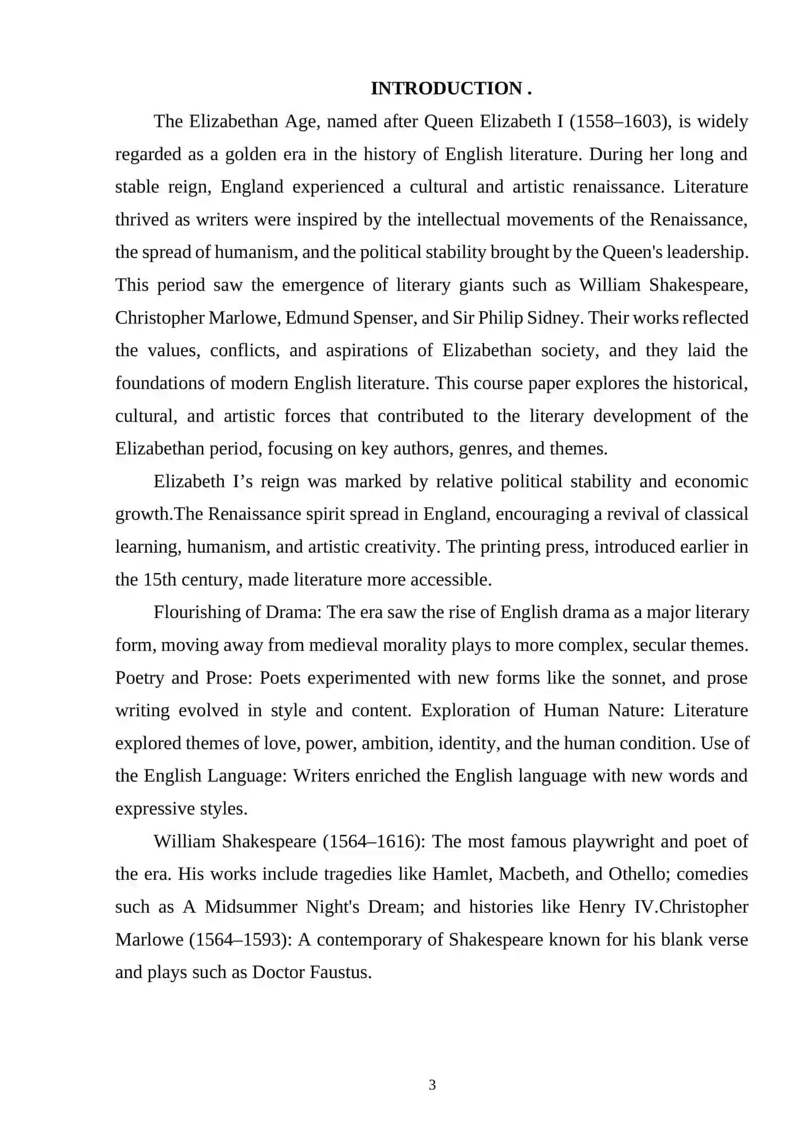 DEVELOPMENT OF ENGLISH LITERATURE UNDER THE REIGN OF ELIZABETH I 2