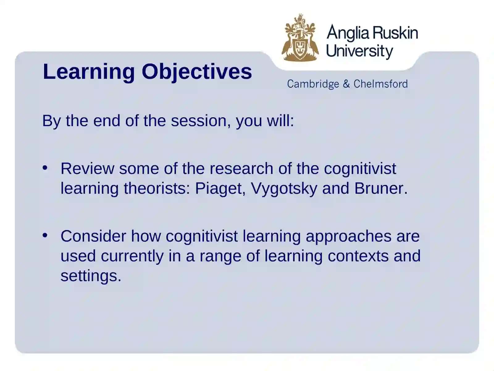 Introduction to Cognitive theories of Learning 2