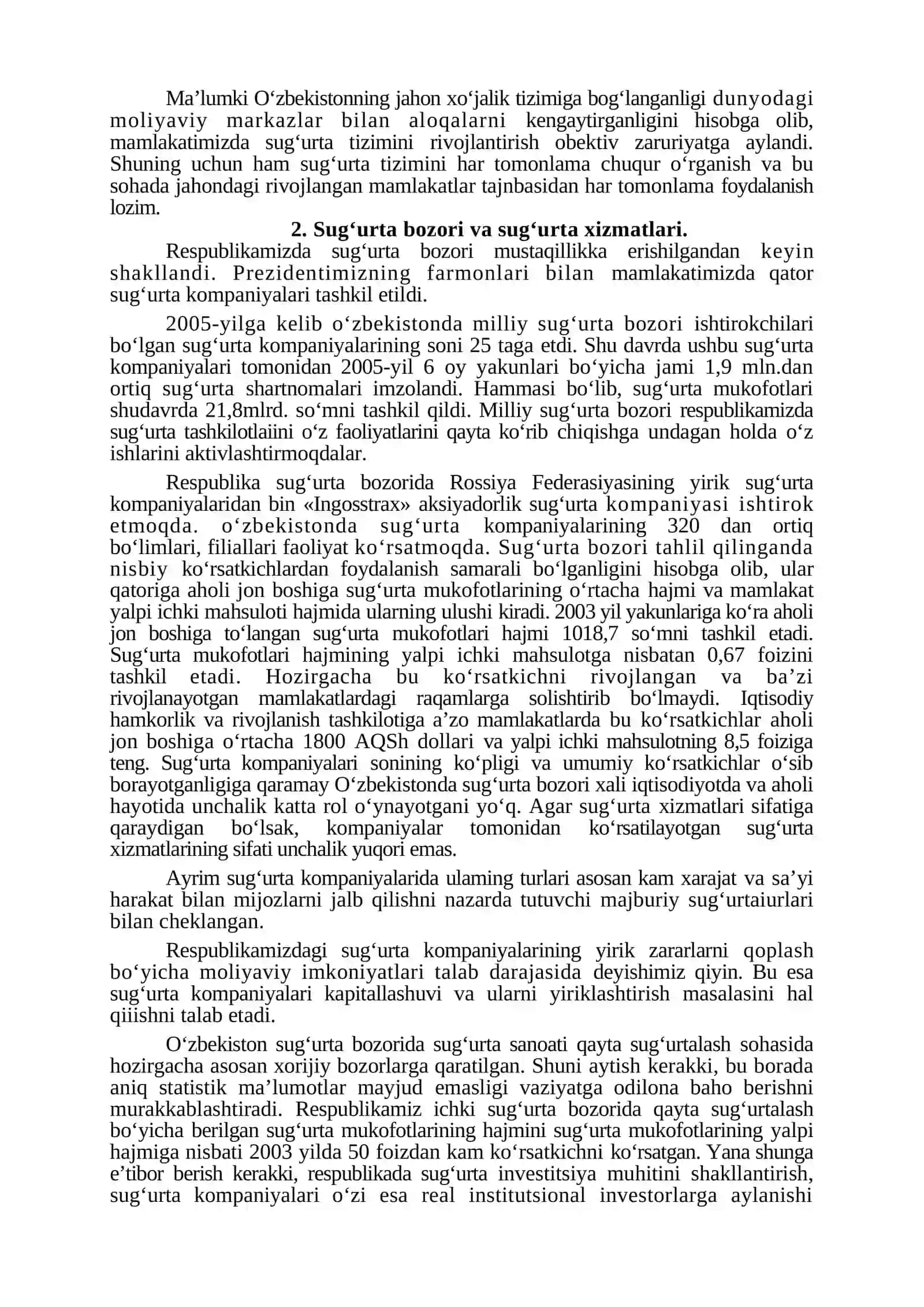 BOZOR IQTISODIYOTIDA SUG‘URTANING TUTGAN O‘RNI 2
