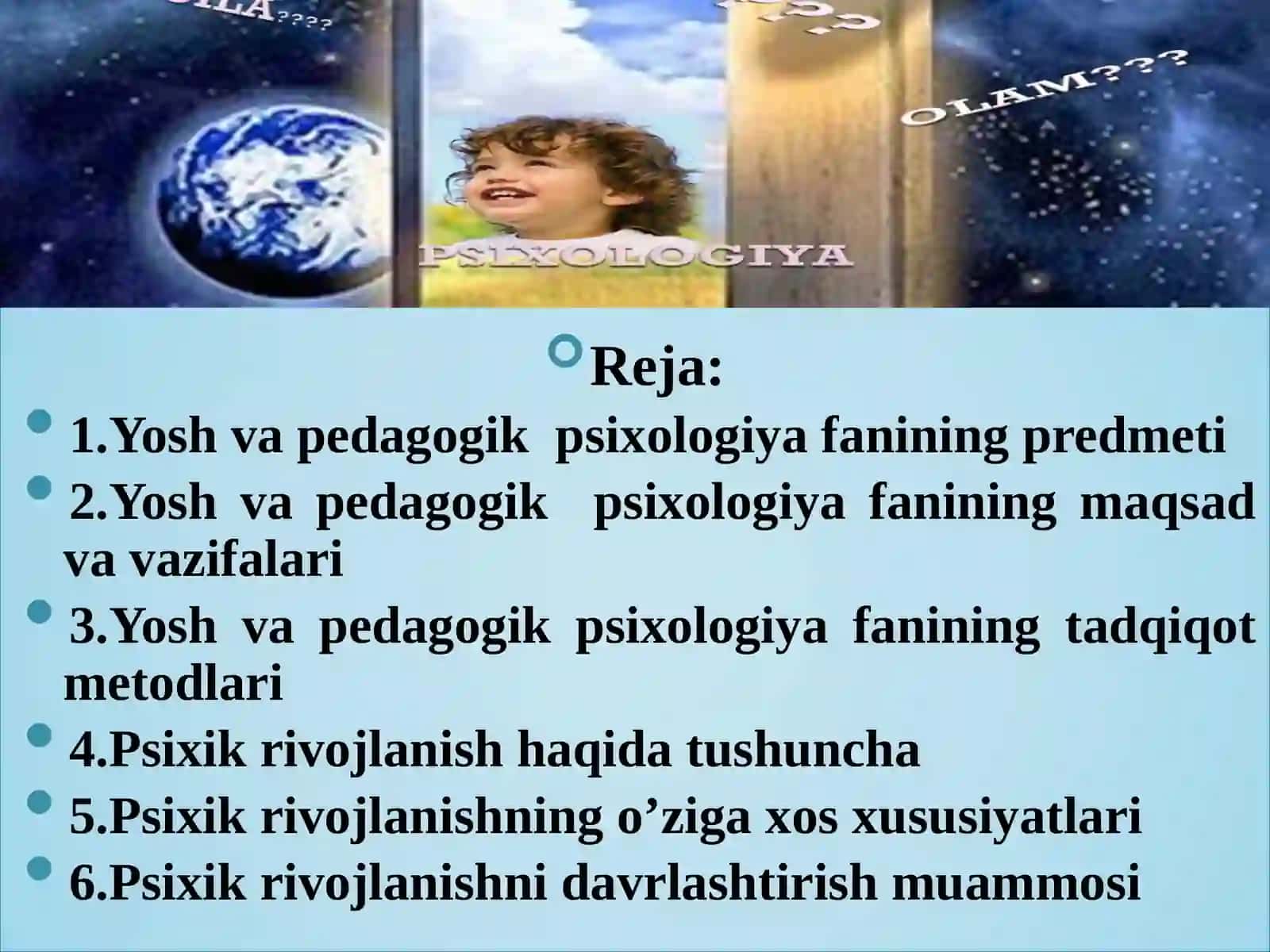 Yosh va pedagogik psixologiya 2