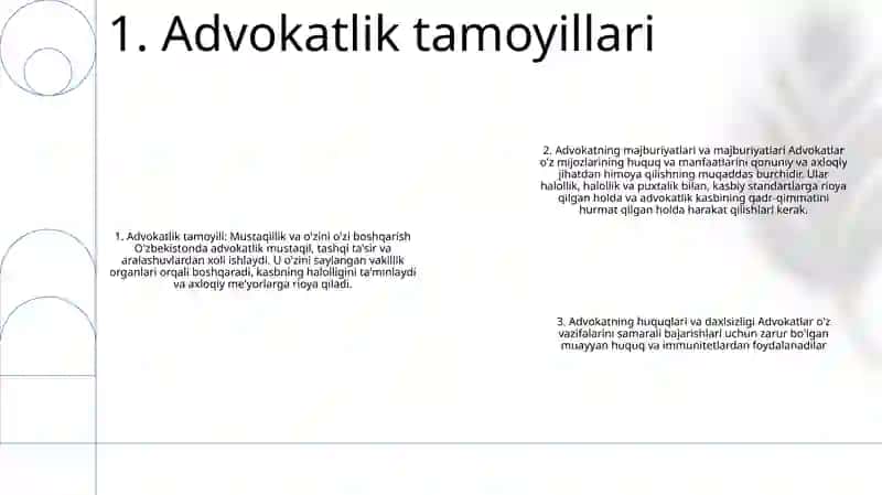 Advokatlik tamoyillari 2