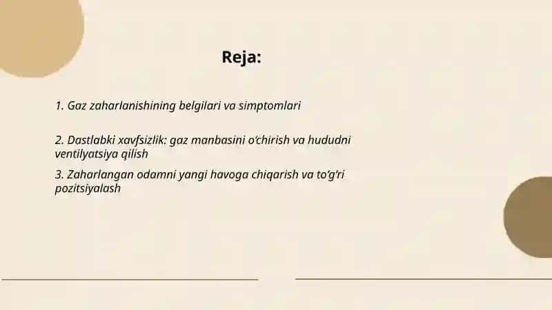 Gaz zaharlanishining belgilari va simptomlari 2