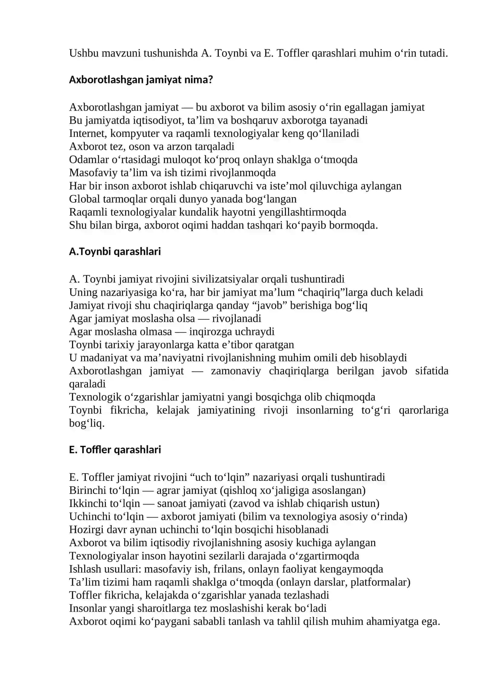 Axborotlashgan jamiyat va uning istiqbollari 2