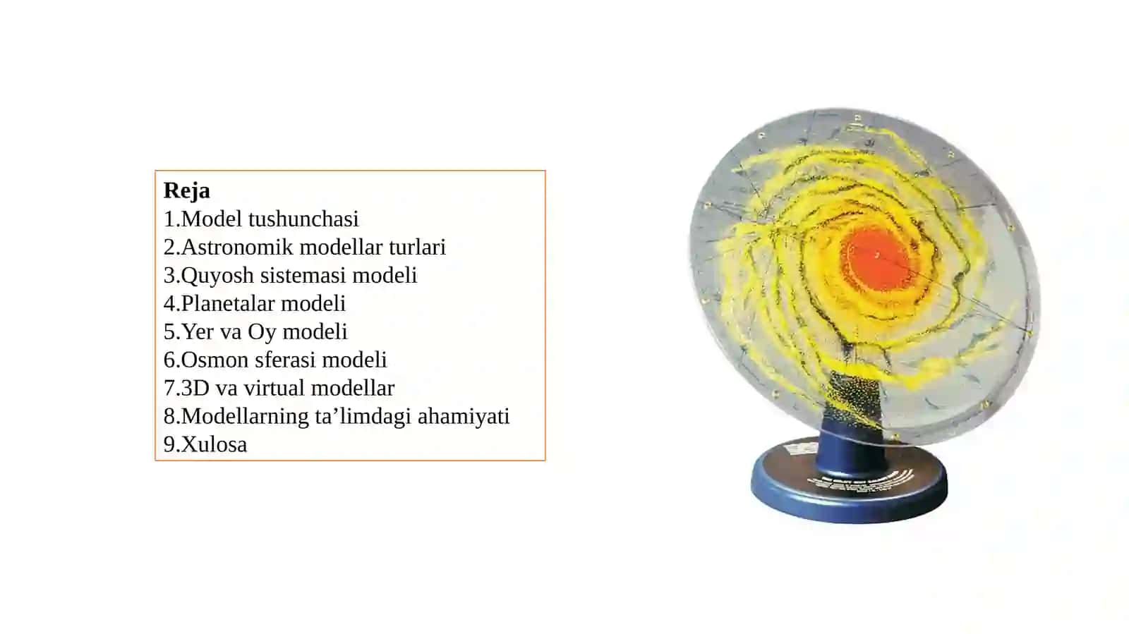 Astronomiyadan modellarni namoyish etish 2