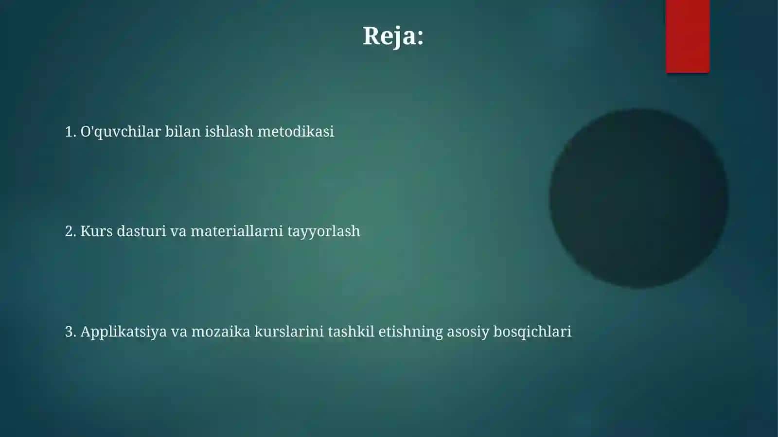 Applikatsiya va mozaika kurslarini tashkil qilish 2