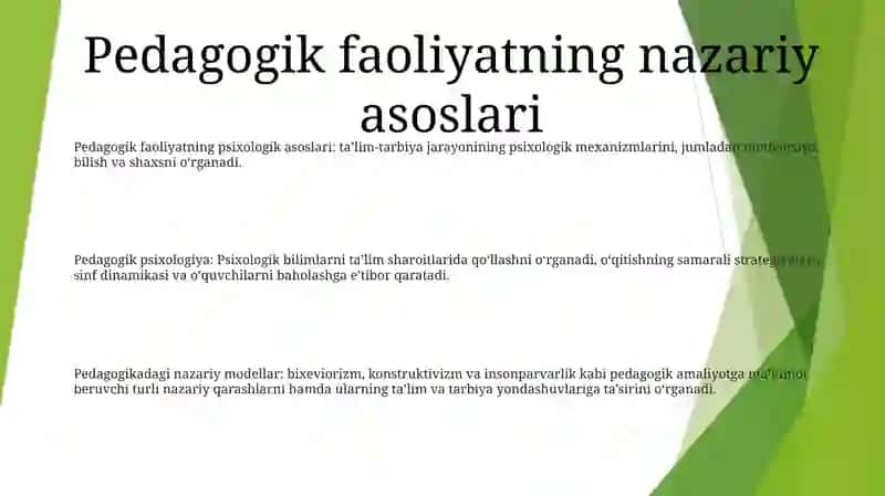 Pedogogik Faoliyatning Psixologik Xususyatlari 2