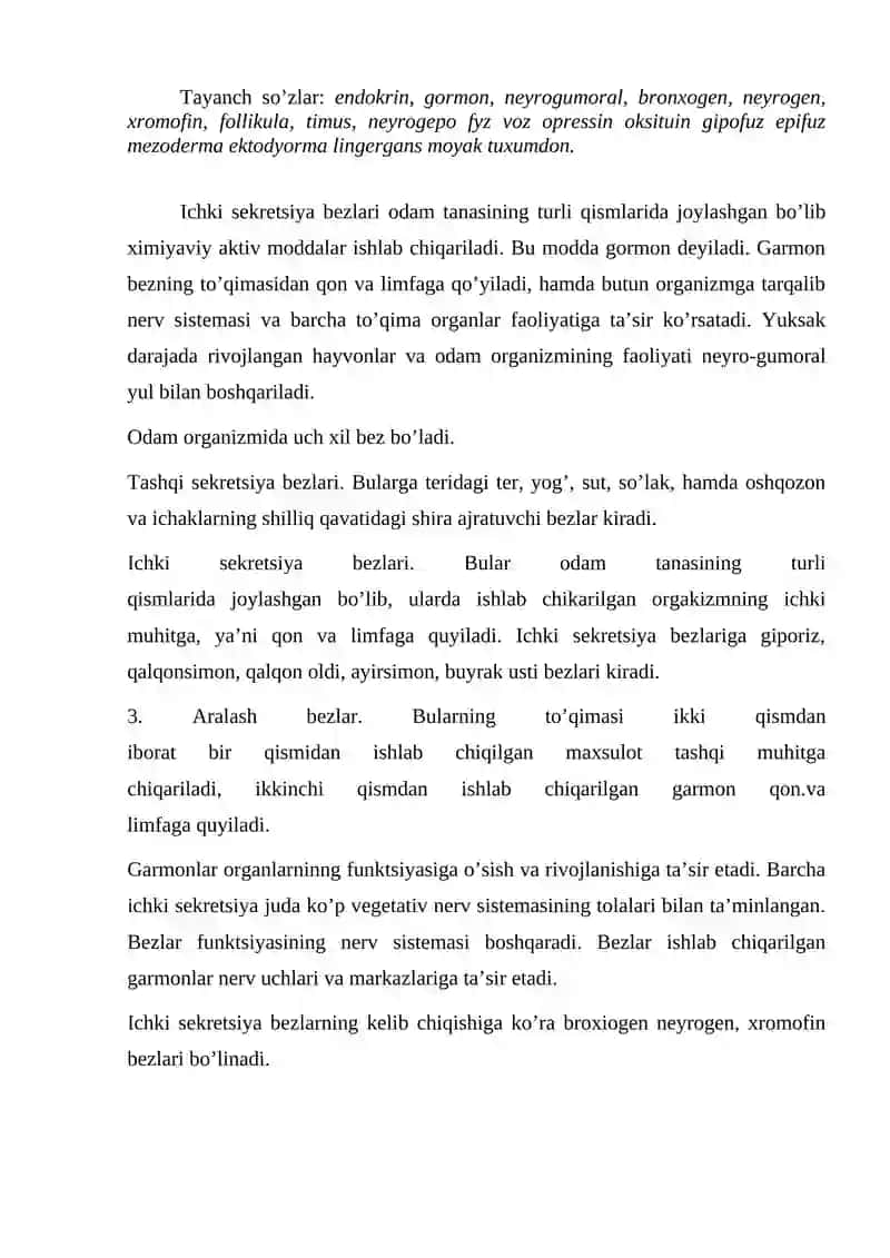 Ichki sekretsiya bezlari 2