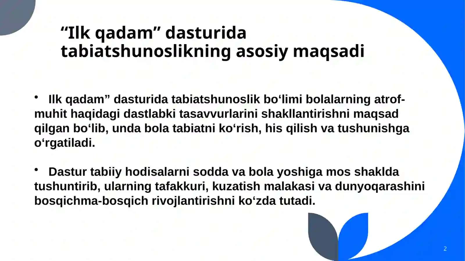 Ilkqadam" dasturi 2