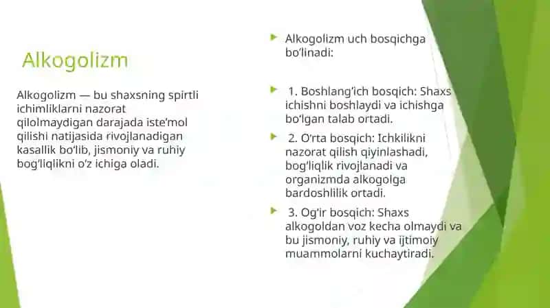 Alkogolizm va uning asoratlari 2