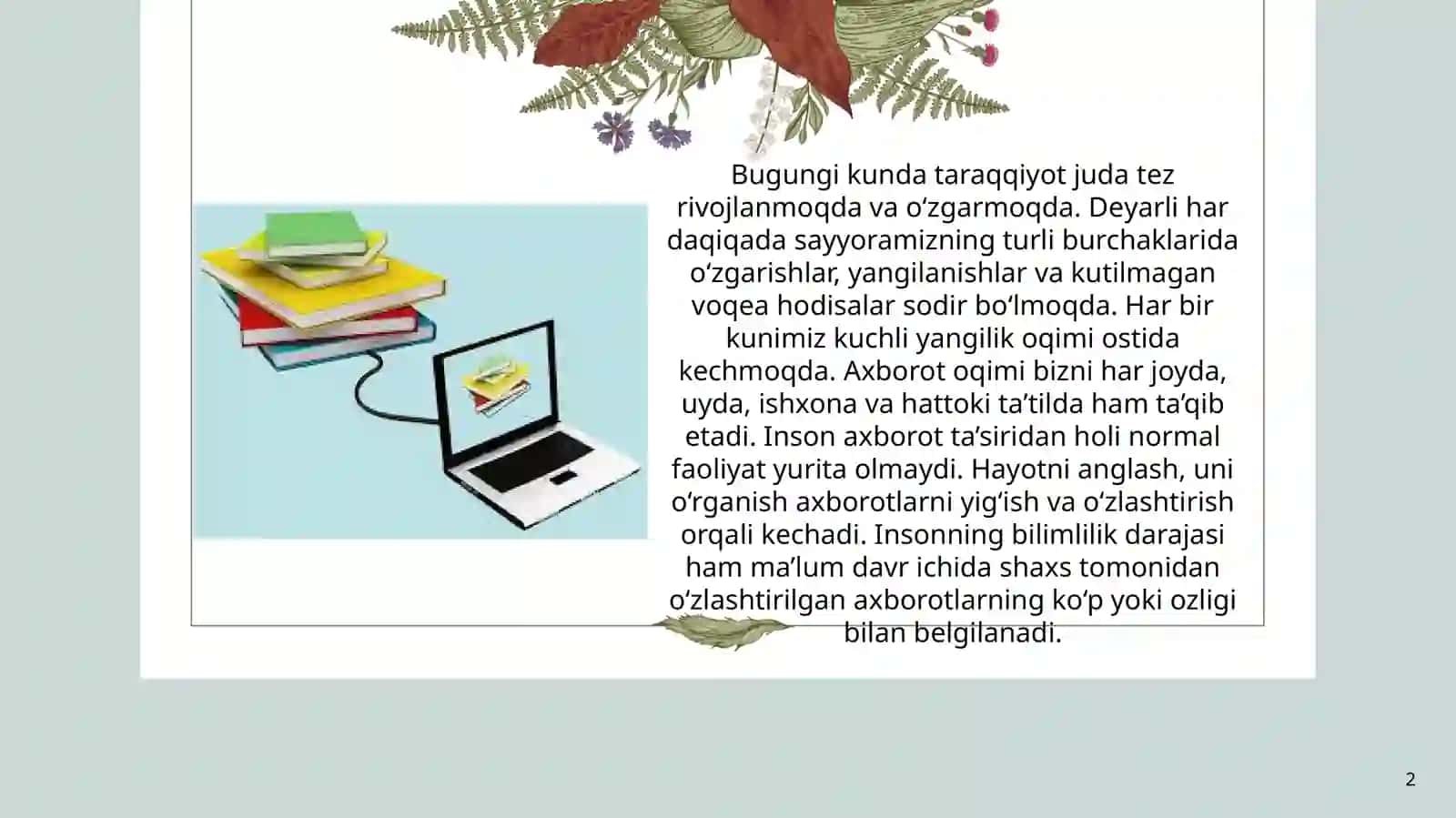Masofali o’qitishni tashkil etish 2