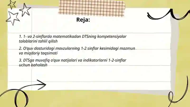 Boshlang'ich sinflarda matematikadan DTS tahlili 2