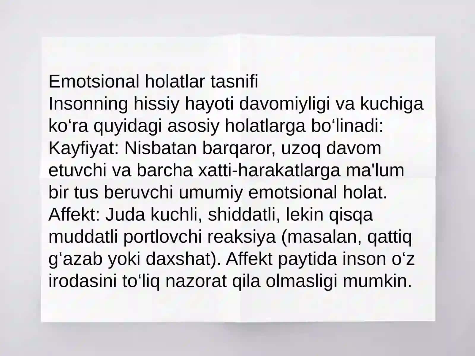 motsiyalar va emotsiyan holatlar 2
