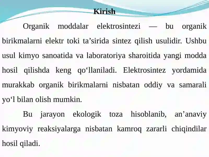 Organik Mollar Elektrosintezi 2