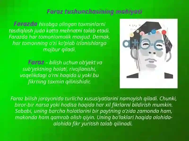 Farazning (gipoteza) fan va ijoddagi xususiyatlari 2