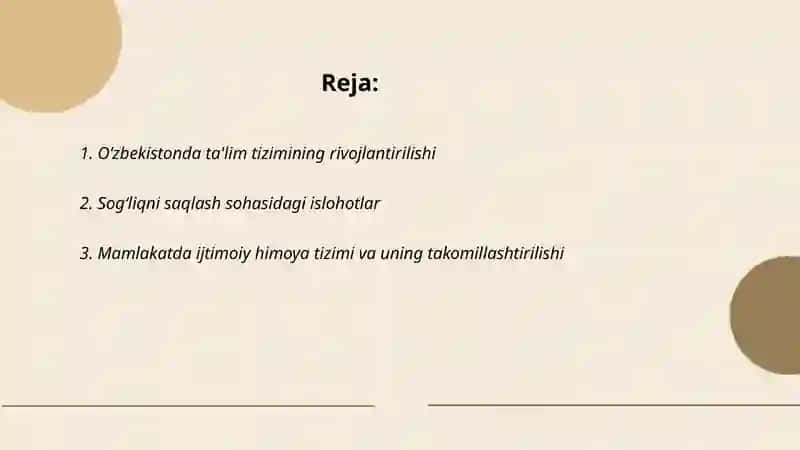 O‘zbekistonda ta'lim tizimining rivojlantirilishi 2