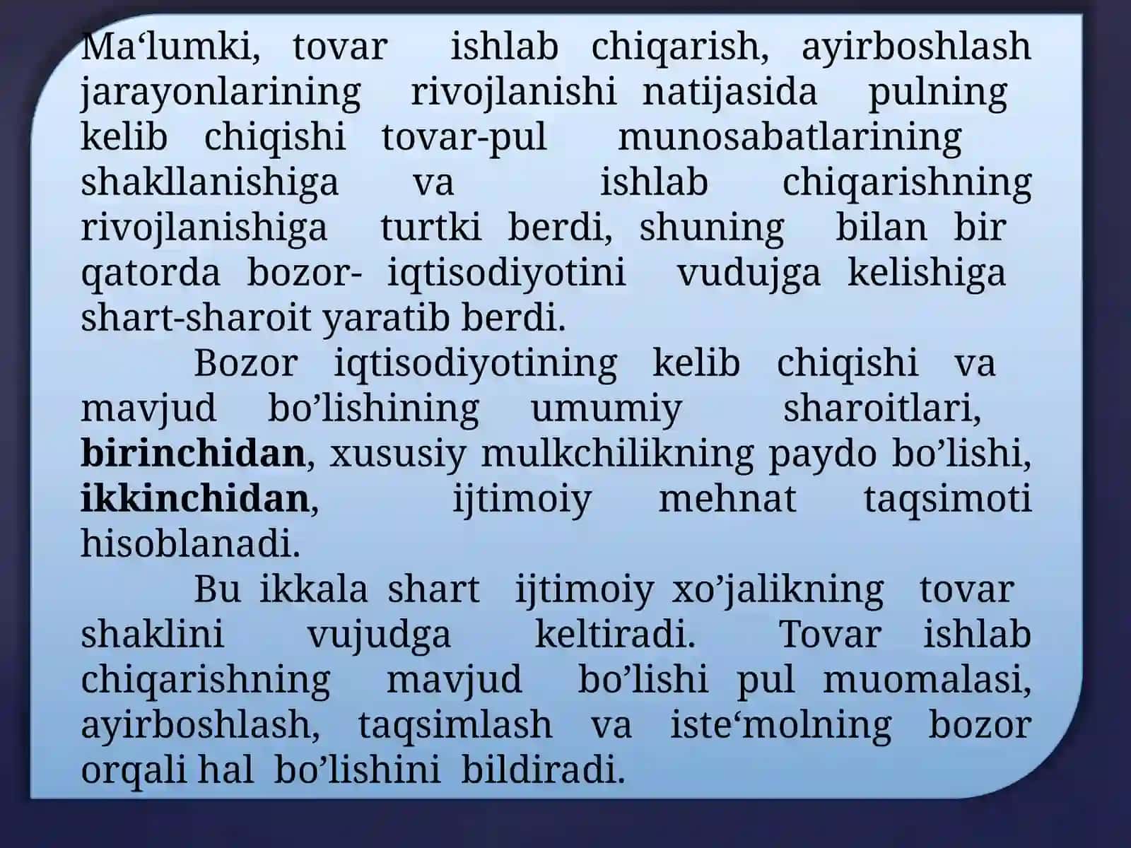 BOZOR MUVOZANATI VA MUTANOSIBLIGI 2