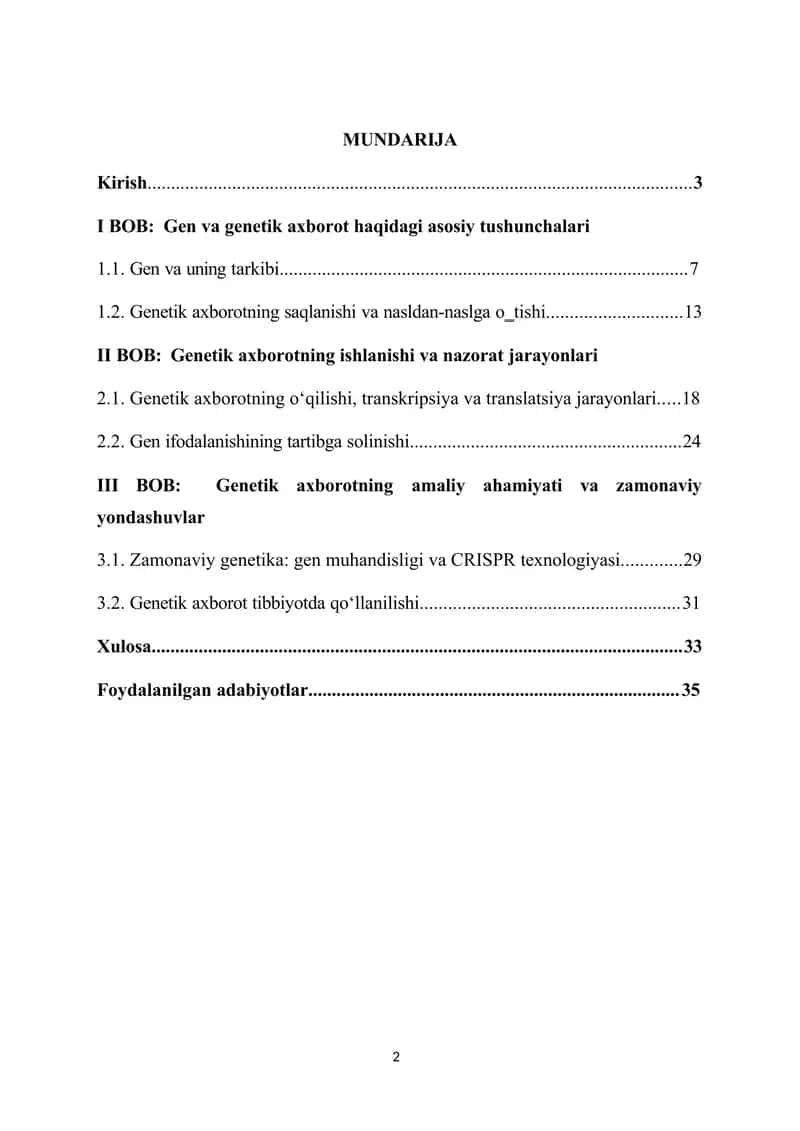 Gen va genetik axborot 2