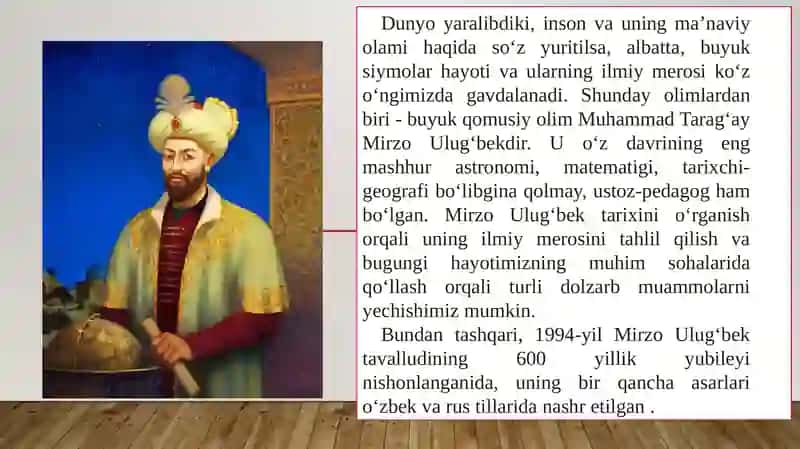 Mirzo Ulug‘bekning marifatparvarlik faoliyati 2