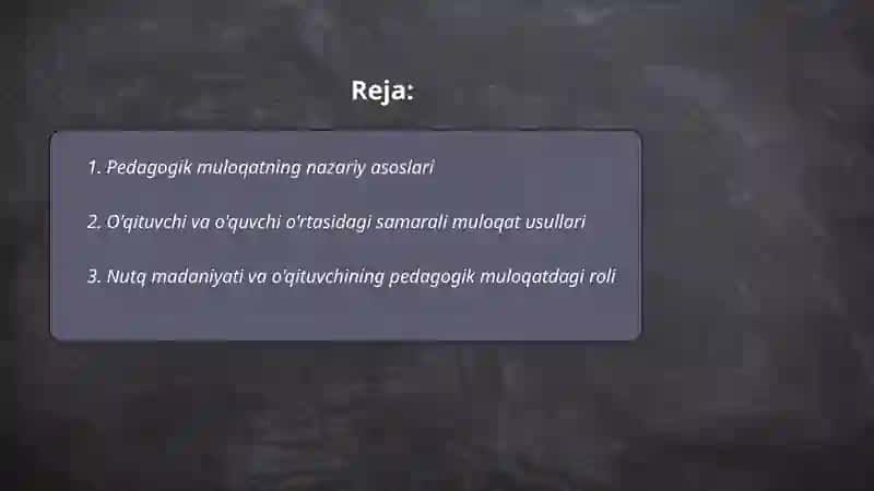 Pedagogik faoliyatda muloqat 2