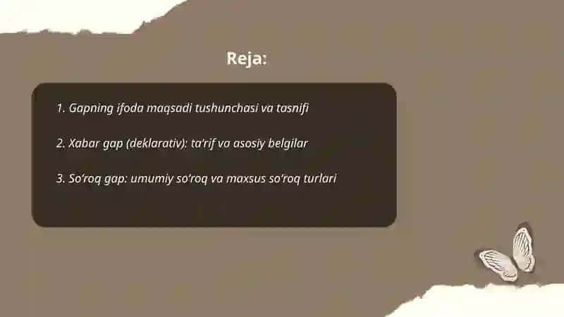 Gap. Gapning ifoda maqsadiga koʻra turlari 2