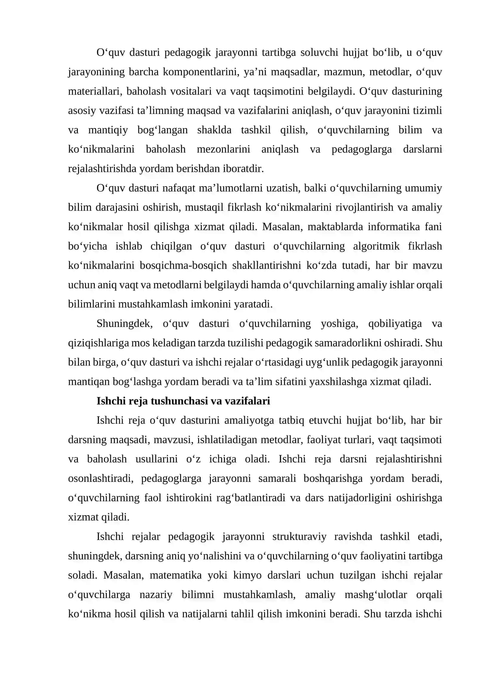 O‘quv dasturi va ishchi reja tuzish metodikasi 2